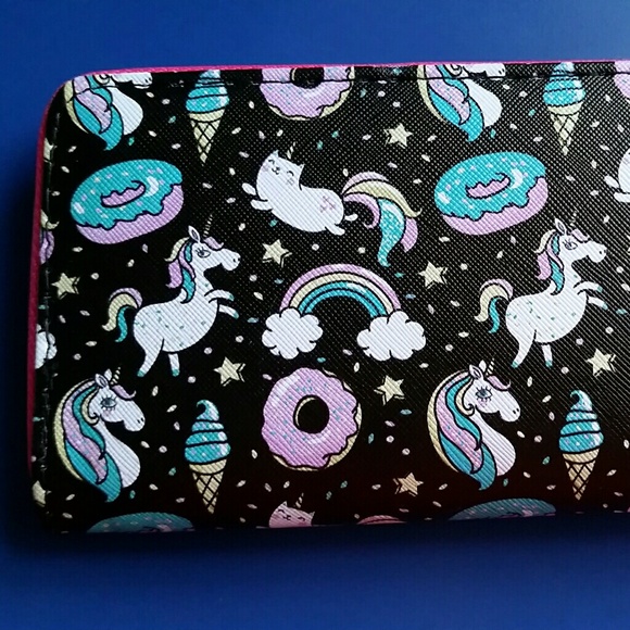 1 LEFT! Unicorn Donut Rainbow Kawaii Wallet - Picture 4 of 6